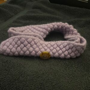 Purple Knit Headband with Button